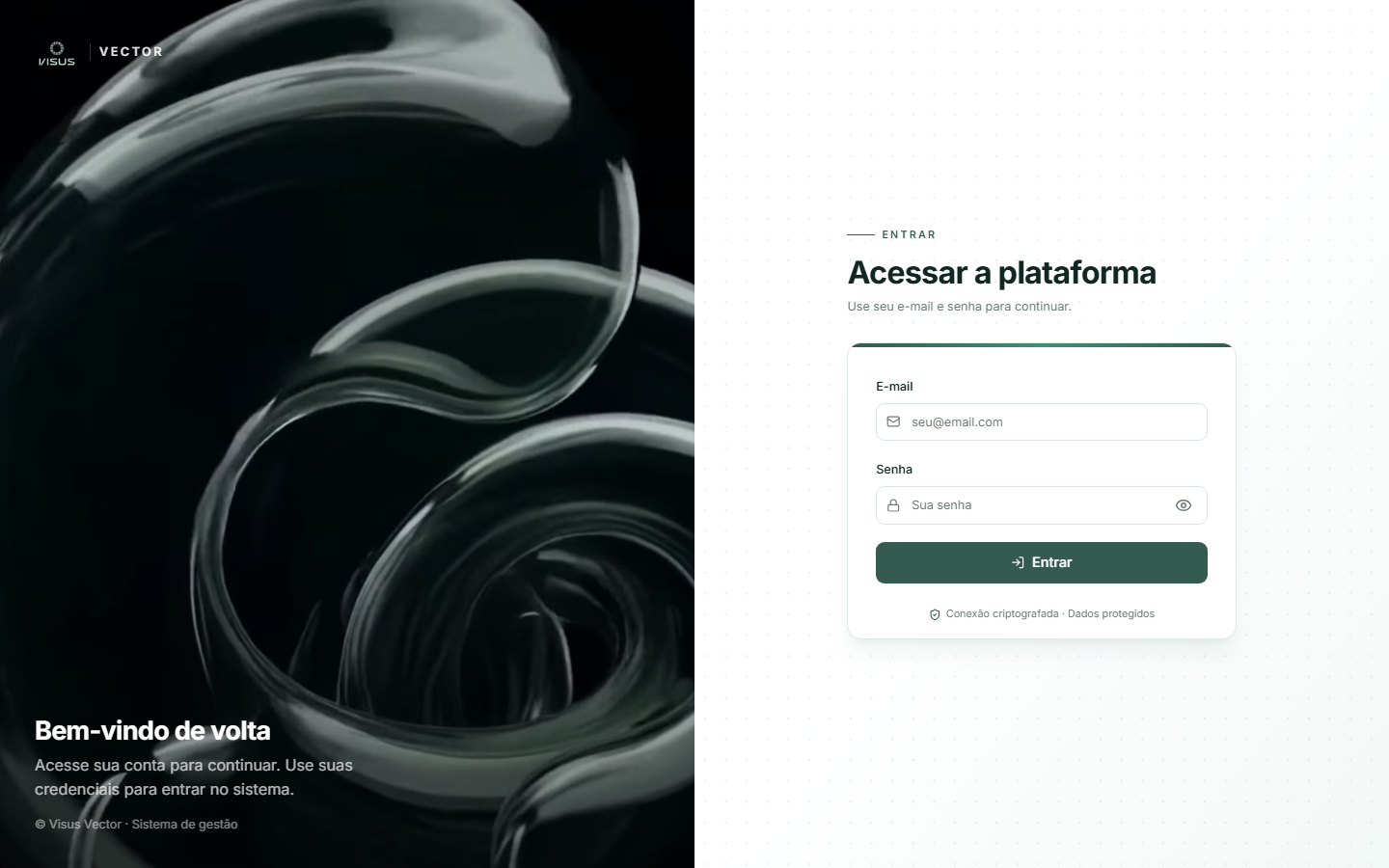 Tela de login do Visus Vector